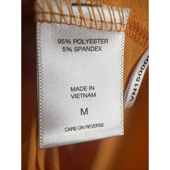 New York & Company Cold Shoulder Ruched Top Size Medium Orange NWT - Picture 6 of 8